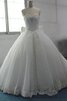 Abito da Sposa in Organza con Fiocco in pizzo in Raso Schiena Nuda con Applique - 1