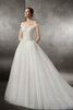 Abito da sposa vintage pudica in raso giunonico in tulle in pizzo - 3