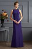 Robe de soirée longue de fourreau avec chiffon de col bateau longueur au ras du sol - 1