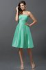 Robe demoiselle d'honneur courte naturel manche nulle a-ligne au niveau de genou - 15