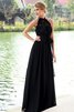 Plissiertes Chiffon Reißverschluss sexy Abendkleid mit Bordüre mit offenen Rücken - 3