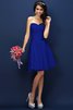 Normale Taille Drapiertes Mini Brautjungfernkleid mit Herz-Ausschnitt mit Plissierungen - 23