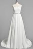 Vestido de Novia de Corte-A de Playa de Escote Corazón de Volantes Adorno de Abalorio - 1