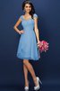 Abito da Damigella in Chiffon con Piega Conotta A-Line Principessa - 2