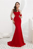 Süß Meerjungfrau Stil Satin Natürliche Taile Romantisches Abendkleid - 3