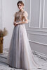 Robe de bal glamour avec perle vintage longue naturel - 3