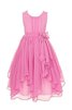Robe de cortège enfant plissé en chiffon encolure ronde avec nœud ligne a - 1