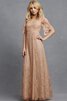 Robe demoiselle d'honneur romantique ligne a avec décoration dentelle manche nulle de col en v - 6