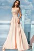 Juwel Ausschnitt Sweep Zug a linie extravagantes Abendkleid mit Applike aus Satin - 1