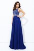 Moderno Vestido de Noche de Corte princesa en Gasa de Escote redondo - 5