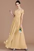 Robe demoiselle d'honneur naturel d'epaule ecrite jusqu'au sol de princesse ligne a - 18