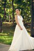 Abito da Sposa Semplice A Terra A-Line Senza Maniche Cerniera V-Scollo - 1