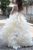 V-Ausschnitt Prinzessin Organza Rocklänge-asymmetrisches Blumenmädchenkleid mit Blume - 2