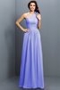 Robe demoiselle d'honneur longue de princesse en chiffon avec fronce manche nulle - 16