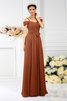 Chiffon Drapiertes Anständiges Bodenlanges Brautjungfernkleid mit Empire Taille - 4