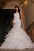 Abito da Sposa senza spalline Sirena in Pizzo con Seghettato Naturale in pizzo - 2