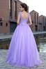 Empire Taille V-Ausschnitt Formelles Anständiges Bodenlanges Ballkleid - 2