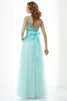 Perlenbesetztes Normale Taille Prinzessin Elastischer gewebter Satin Bodenlanges Abendkleid - 2