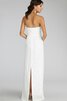 Robe demoiselle d'honneur moderne de col entaillé longueru au niveau de sol de bustier - 13