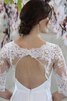 V-Ausschnitt Schaufel-Ausschnitt a linie schlichtes Brautkleid mit Bordüre mit halben Ärmeln - 4