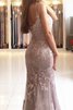 Robe de soirée élégant bandouliere spaghetti de fourreau en tulle de traîne courte - 2