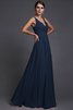 Normale Taille A Linie V-Ausschnitt Prinzessin Bodenlanges Brautjungfernkleid - 8