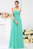 Robe demoiselle d'honneur plissage longue jusqu'au sol avec fleurs manche nulle - 15