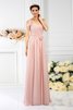 Chiffon Drapiertes Anständiges Bodenlanges Brautjungfernkleid mit Empire Taille - 22