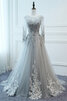 Robe de bal exquis avec manche longue officiel serieuse naturel - 1