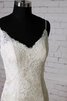 Robe de mariée simple vintage avec sans manches v encolure de sirène - 2