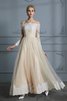 Abito da sposa in tulle con piega carina sogno a-line fuori dalla spalla - 5