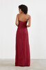 Zart Spitze Sittsames Extravagantes Brautjungfernkleid aus Satin - 2