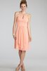 Chiffon Juwel Ausschnitt kurzes Brautjungfernkleid mit Perlen - 4