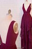 Vestido de Noche de Corte-A en Gasa de Sin mangas de Largo de Escote en V - 1