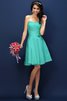 Normale Taille Drapiertes Mini Brautjungfernkleid mit Herz-Ausschnitt mit Plissierungen - 13