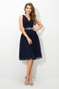 Breiter Träger Chiffon Ärmelloses Kurzes Cocktailkleid mit Spaghettiträger - 3