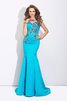 Meerjungfrau Stil Sweep Zug Normale Taille Bezauberndes Abendkleid mit Applikation - 3