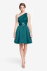 Plissiertes Ein Schulter mini Brautjungfernkleid - 3