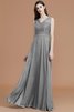 A Linie Prinzessin Normale Taille Ärmelloses Bodenlanges Brautjungfernkleid - 33