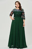 3 /4 Länge Ärmeln Wunderbar Sittsames Bodenlanges Luxus Abendkleid - 2