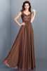 Robe demoiselle d'honneur longue naturel manche nulle jusqu'au sol de princesse - 3