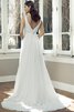 Robe de mariée naturel plissé gaine en chiffon de col en v - 2