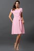 Robe demoiselle d'honneur courte de princesse avec zip en chiffon a-ligne - 22