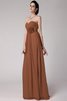 Robe demoiselle d'honneur longue plissage avec fleurs col en forme de cœur gaine - 4
