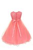 Robe de cortège enfant pailleté avec fleurs ligne a avec sans manches - 2