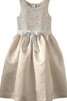 Ärmellos A-Line Blumenmädchenkleid mit Schmetterlingsknoten mit Applike - 1