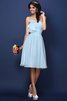 Drapiertes Natürliche Taile Plissiertes Brautjungfernkleid aus Chiffon ohne Ärmeln - 18