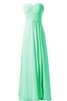 Abito da Damigella Cerniera Cuore A-Line A Terra in Chiffon con Piega - 1
