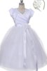 Robe de cortège enfant de col en v avec sans manches avec jacket a-ligne - 1