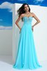 Chiffon Herz-Ausschnitt A-Linie Bodenlanges Abendkleid mit Perlen - 4
